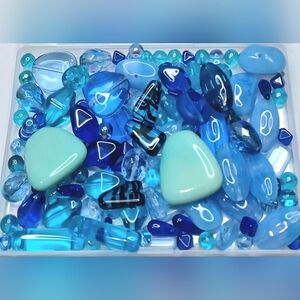 Czech Glass Loose Beads Blue Jewelry Making